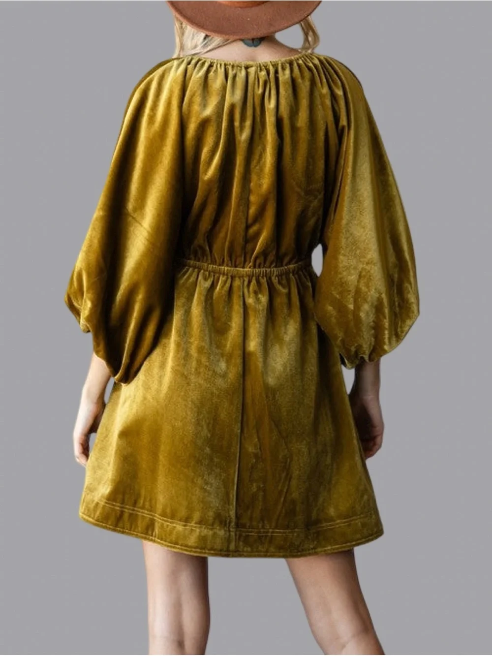 Free People Olive Velvet Mini Dress